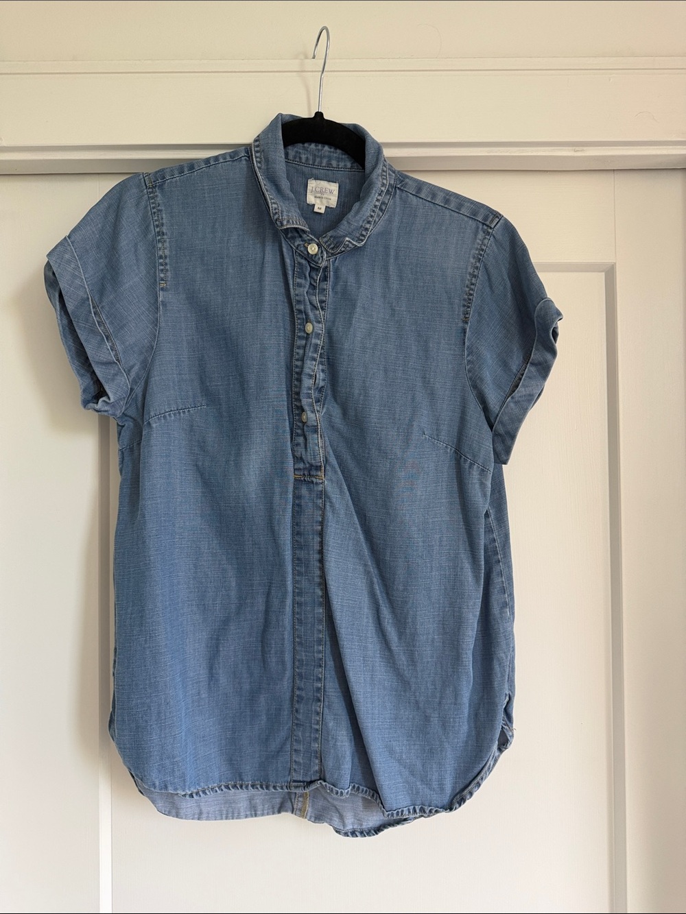 J. Crew Light Blue Denim Short-Sleeve Button-Down Shirt